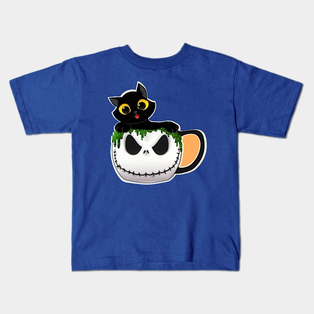 cat in the glass halloween Kids T-Shirt by MichiruKairo Design.Official